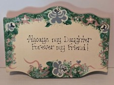 Unbranded Wood Sign, 6" x 7", White  Green