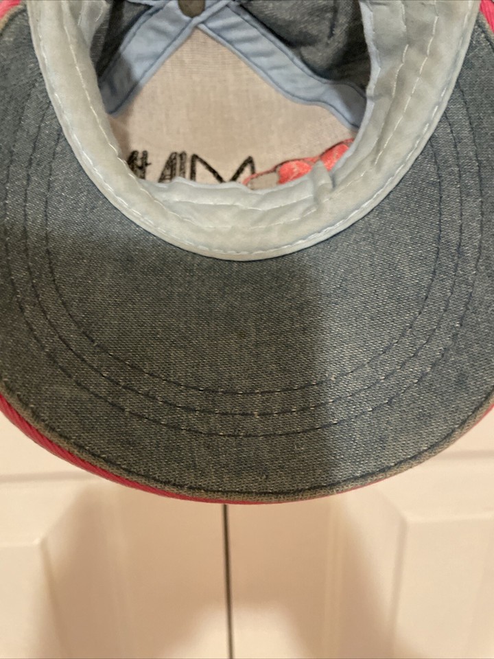 Minnie Mouse Baseball Hat Blue Pink Cap Adjustable Strap Girl’s Disney