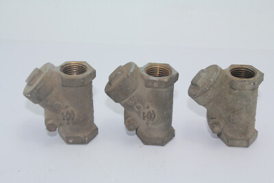 Lot Of 3 Mueller 1/2'' Brass Wye Check Valve 509Y 1/2'' Used