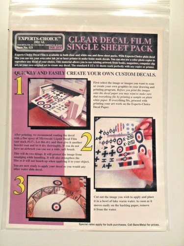 Decal Film by Experts Choice for Laser or Inkjet Printers. Make your own Decals - Picture 6 of 8