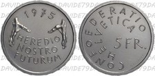 01529] SVIZZERA SWITZERLAND - 5 FRANCHI 1975 - PROTEZIONE MONUMENTI - KM# 53