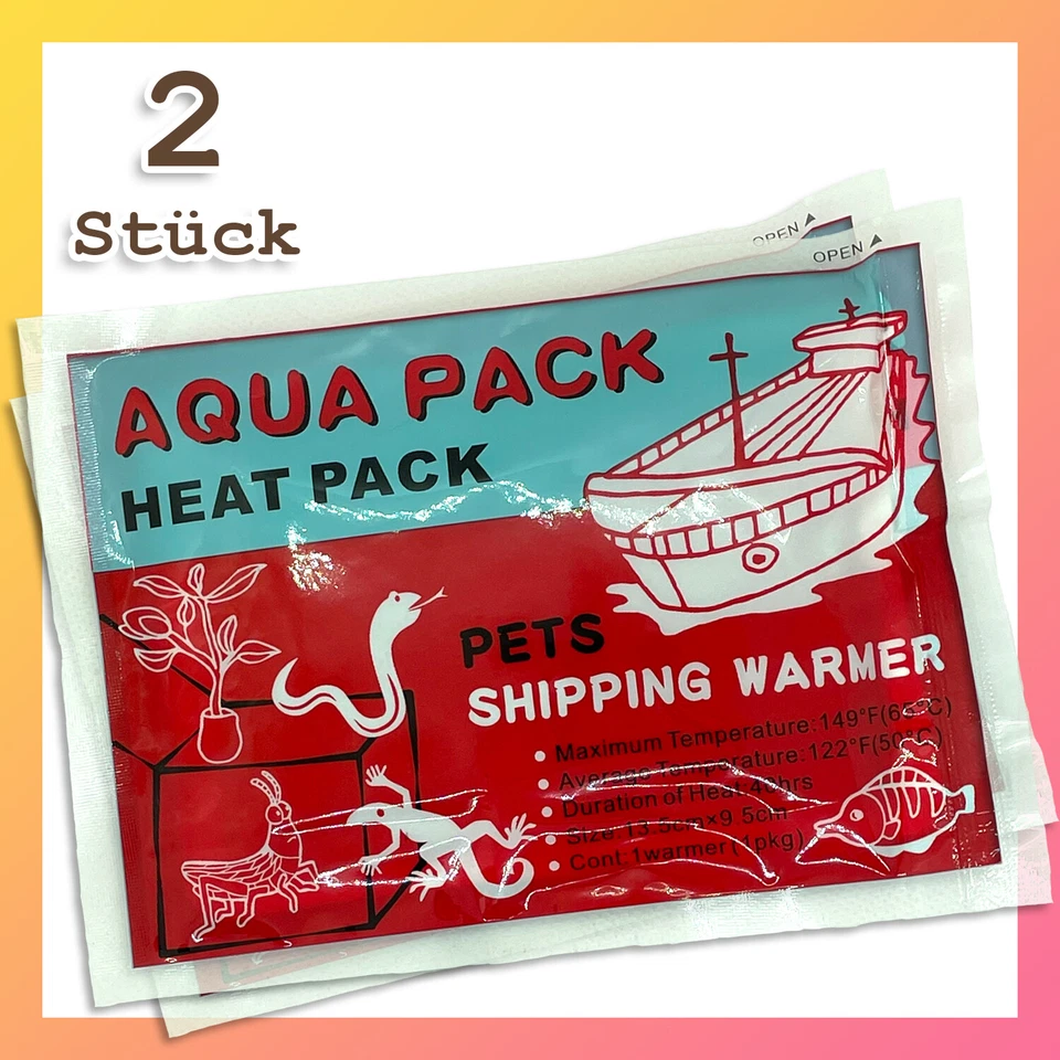 MARKENLOS Aqua Pack 2 x Heat Pack Wärmekissen für Pflanzen- und Tierversand Tiertransport