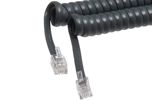 Toshiba 12' FT Foot Phone Handset Curly Coil Cord Wire Charcoal Gray Grey NEW