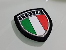Scudetto Toppa Patch  Argento Tricolore Italia 7,5 X 6 Cm Velcro Masch.femm.