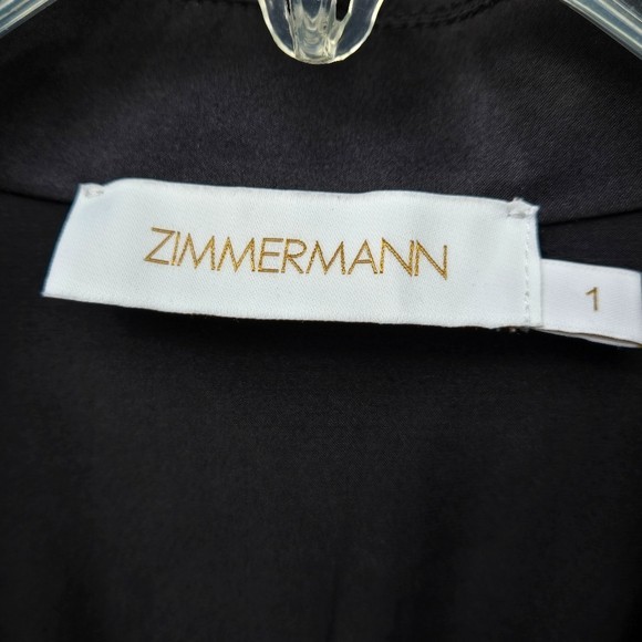 Zimmermann Black Silk Wrap Ruffle Midi dress size 1/4-6 US