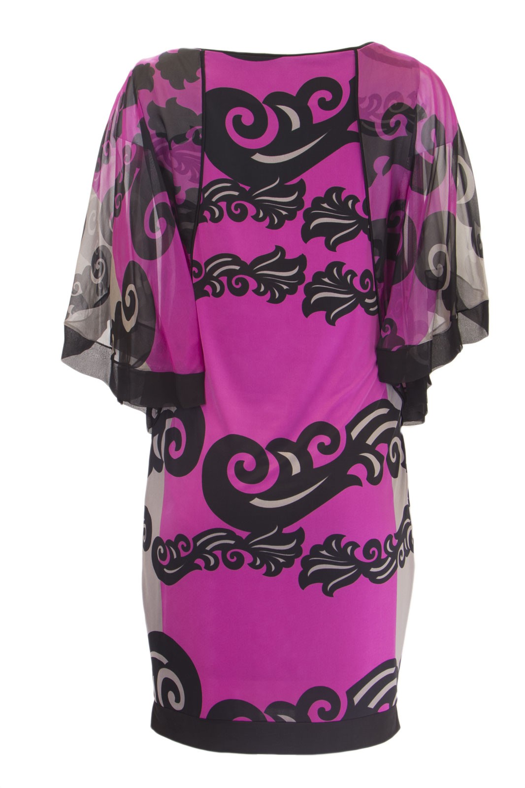 ANALILI Women's Floral Print Silk Batwing Dress A1306AE04 Sz Medium Magenta image 2