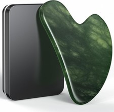 Gua Sha Facial Tools, Natural Jade Stone Guasha Tool for Face Acupuncture Therap