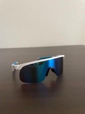 Oakley Youth Fit Custom Sports Sunglasses White Frame Blue Lenses
