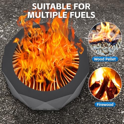 Smokeless Fire Pit Outdoor- 20 Inch Low Smoke Metal Fire Pits & Fireplaces for - Picture 6 of 7