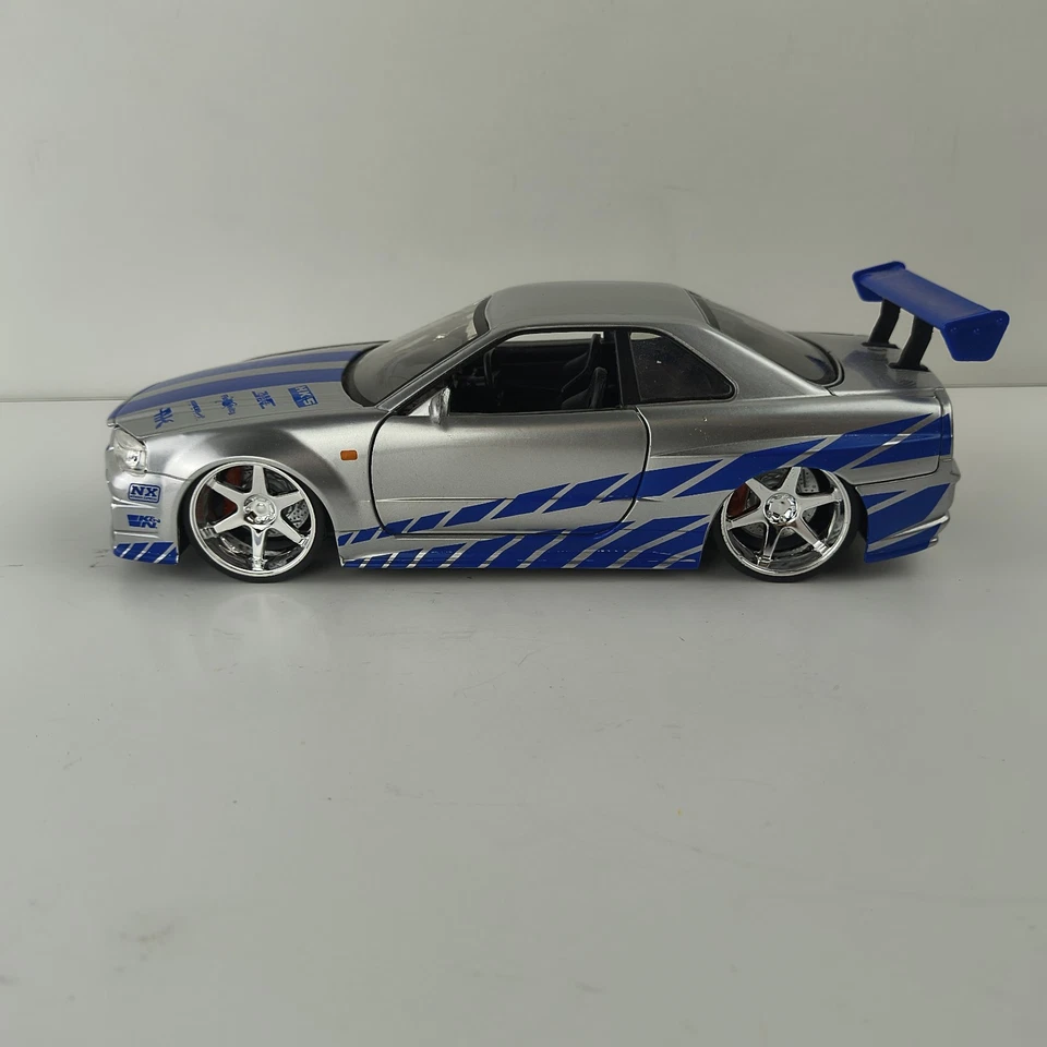 1:24 Scale JADA Fast & Furious 2002 Nissan Skyline GTR R34 Diecast Car No Box - Image 3 of 4