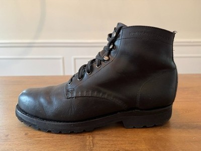 Wolverine 1000 Mile Boots Black Leather Men's Size 10.5 Resoled Commando Sole US