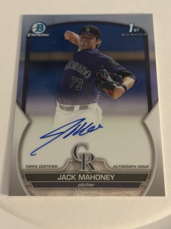 AUTO 2024 Bowman Chrome 1st Jack Mahoney /499 Colorado Rockies