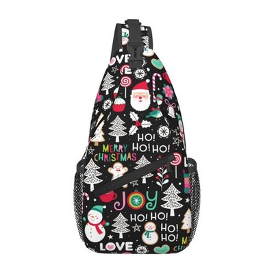 Christmas Crossbody Sling Bag for Men & Women - Adjustable Snowman Daypack