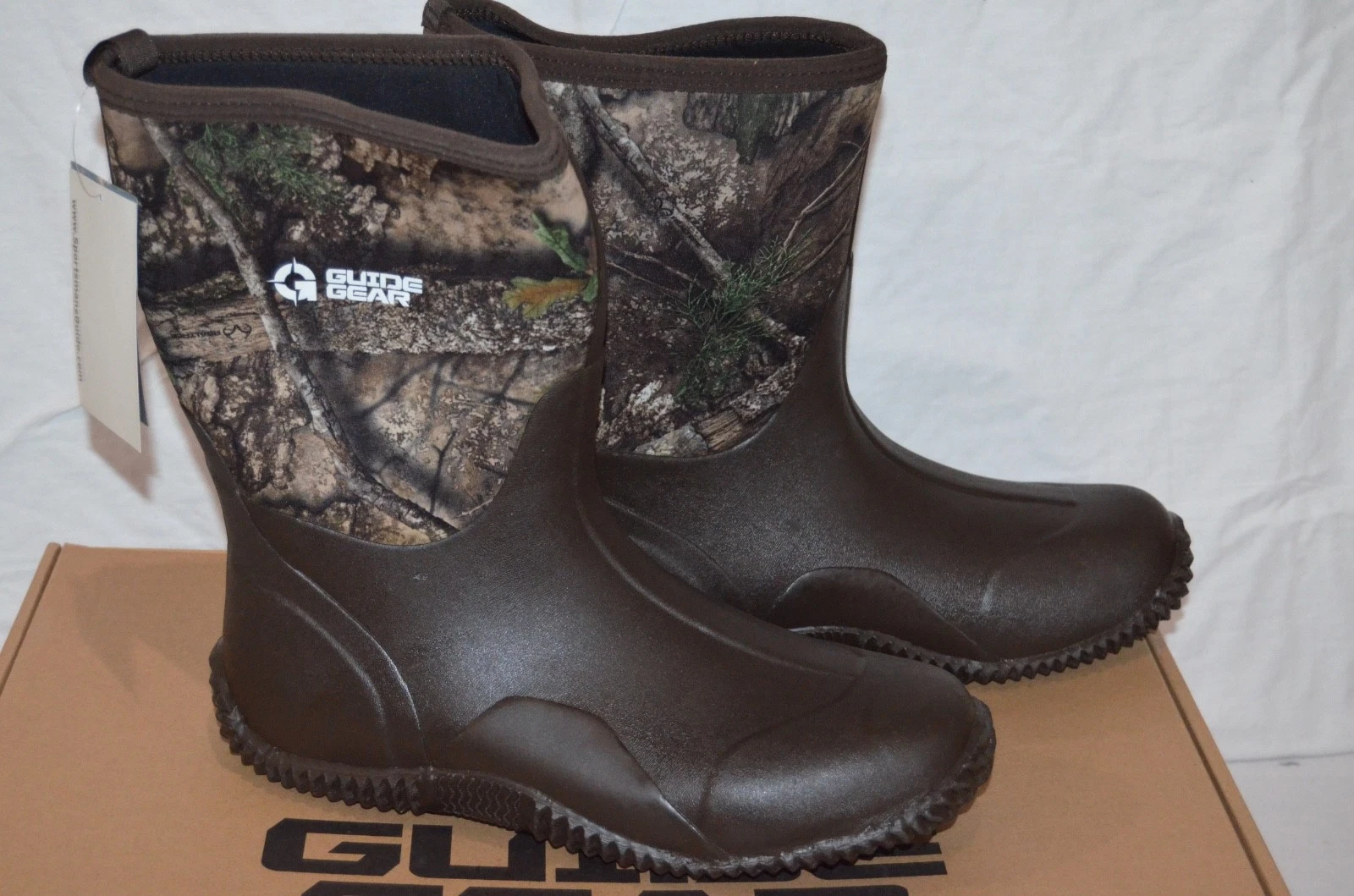 Guide Gear Men's Mid Camo Bogger Rubber Boots, sz 11D
