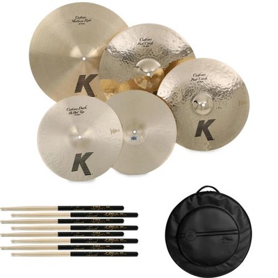 Zildjian K Custom Worship Cymbal Set Bundle - 14/16/18/20-inch