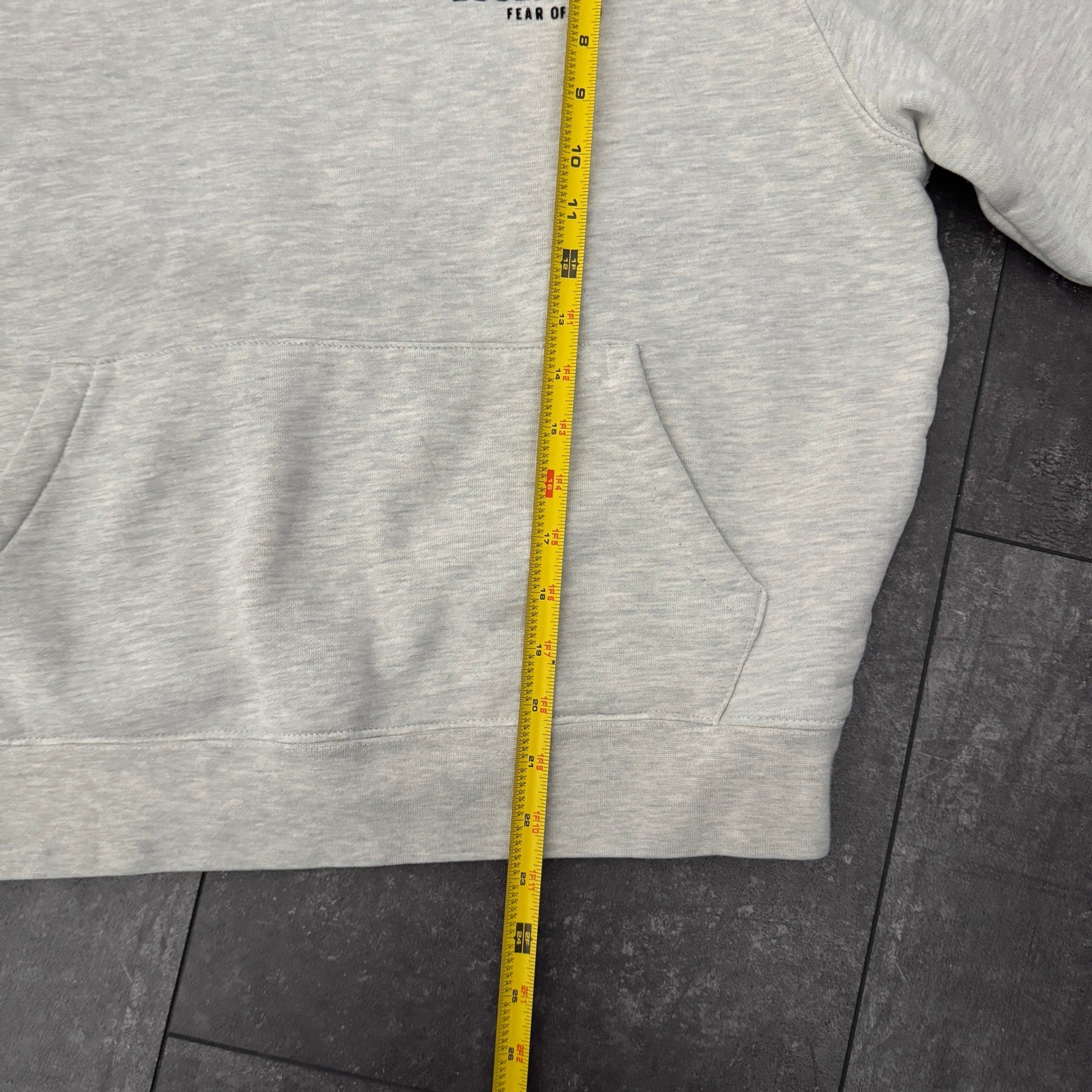 Fear of God Essentials Hoodie Heather Oatmeal Grey XS Small Logo Pullover thumbnail 5