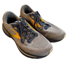 Brooks Adrenaline GTS 23 Mens Running Shoes Grey Navy Yellow Sneakers