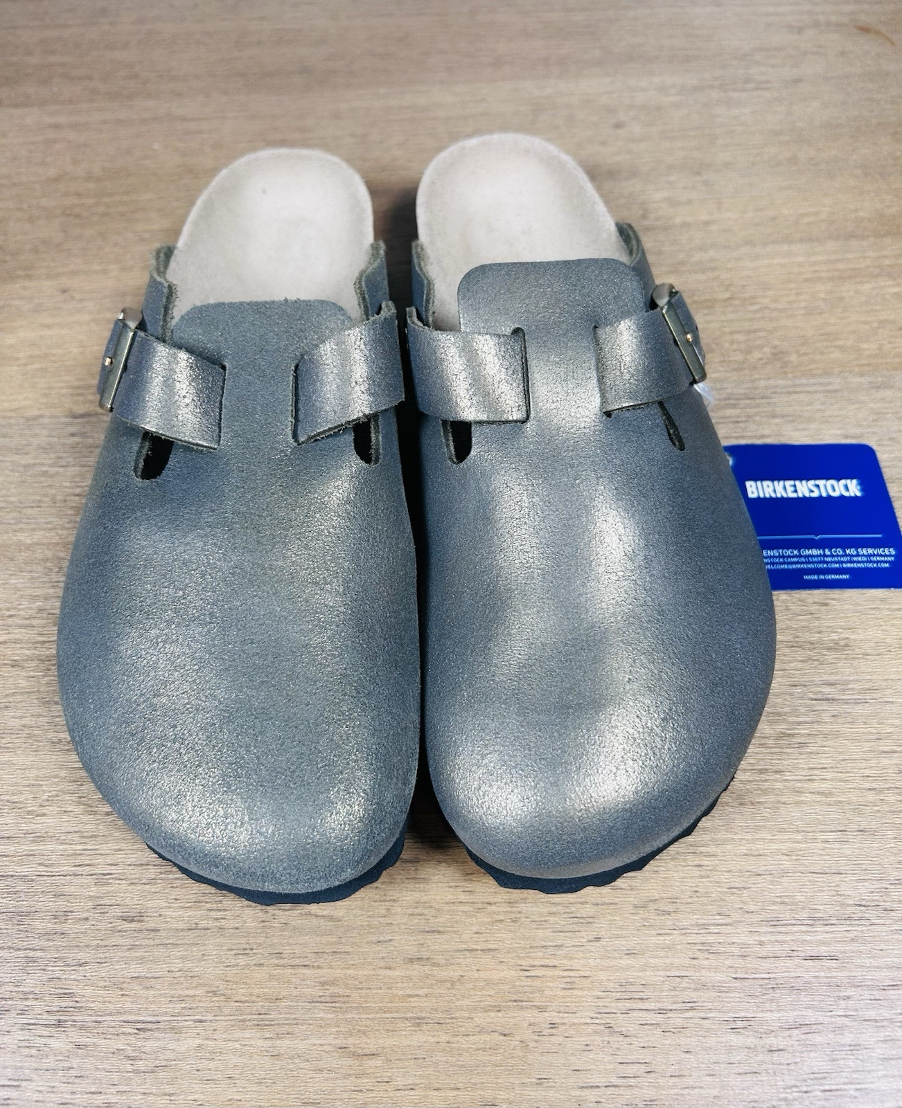 PANTOFOLA D’ORO Birkenstock Boston BS pietra metallica lavata oro donna 11 uomo 9