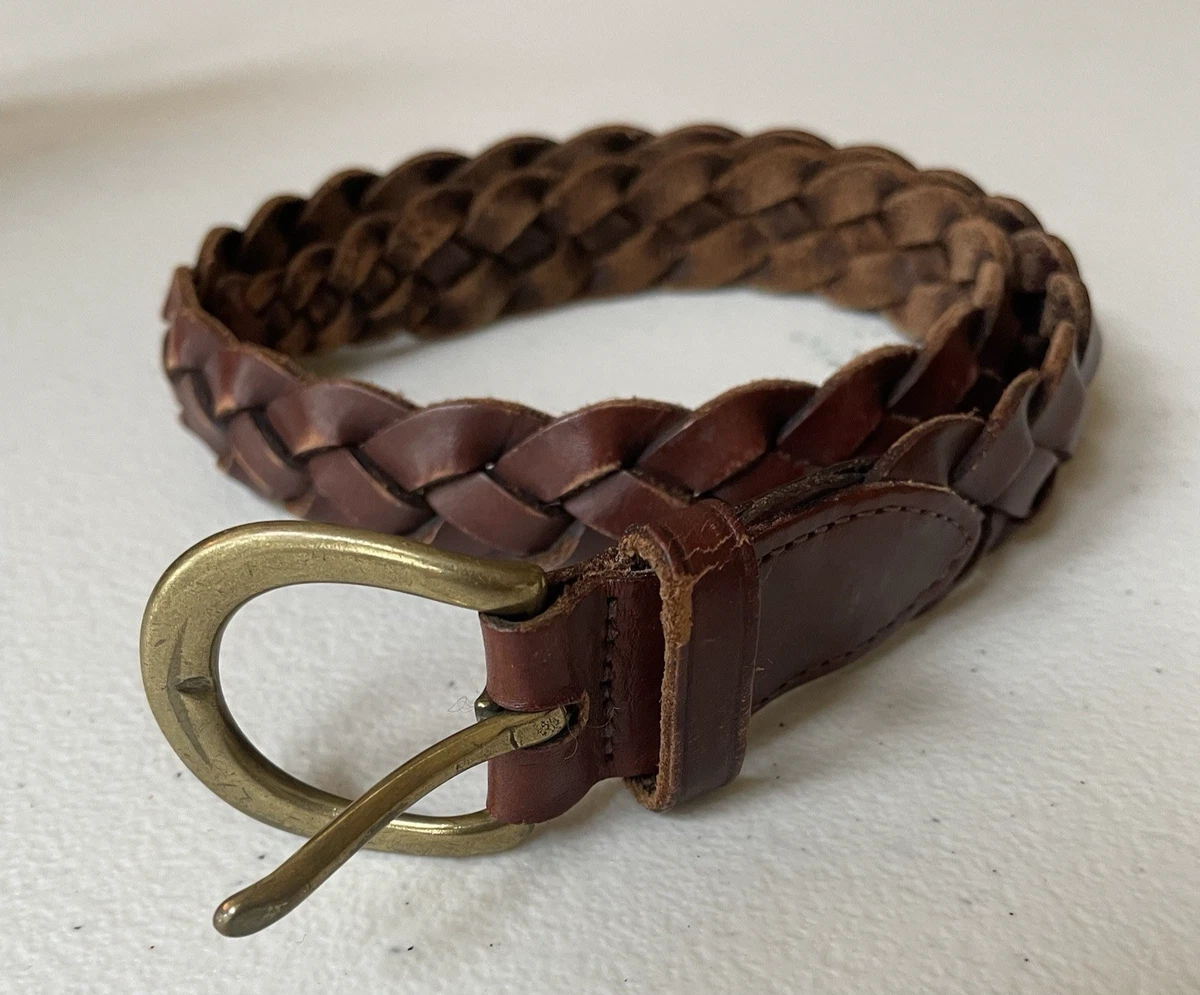 Vintage Land\'s End Wide Braided Leather Belt - M Vintage Braided Leather Belt | Multi Color Braided Belt  main image 4