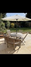 Stürdi Plus 2.5m Round Aluminium Parasol - Natural Colour - plus 20kg Black Base