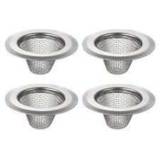 4Pcs Kitchen Sink Strainer 2.09" OD x 1.38" ID x 0.87" Depth Silver