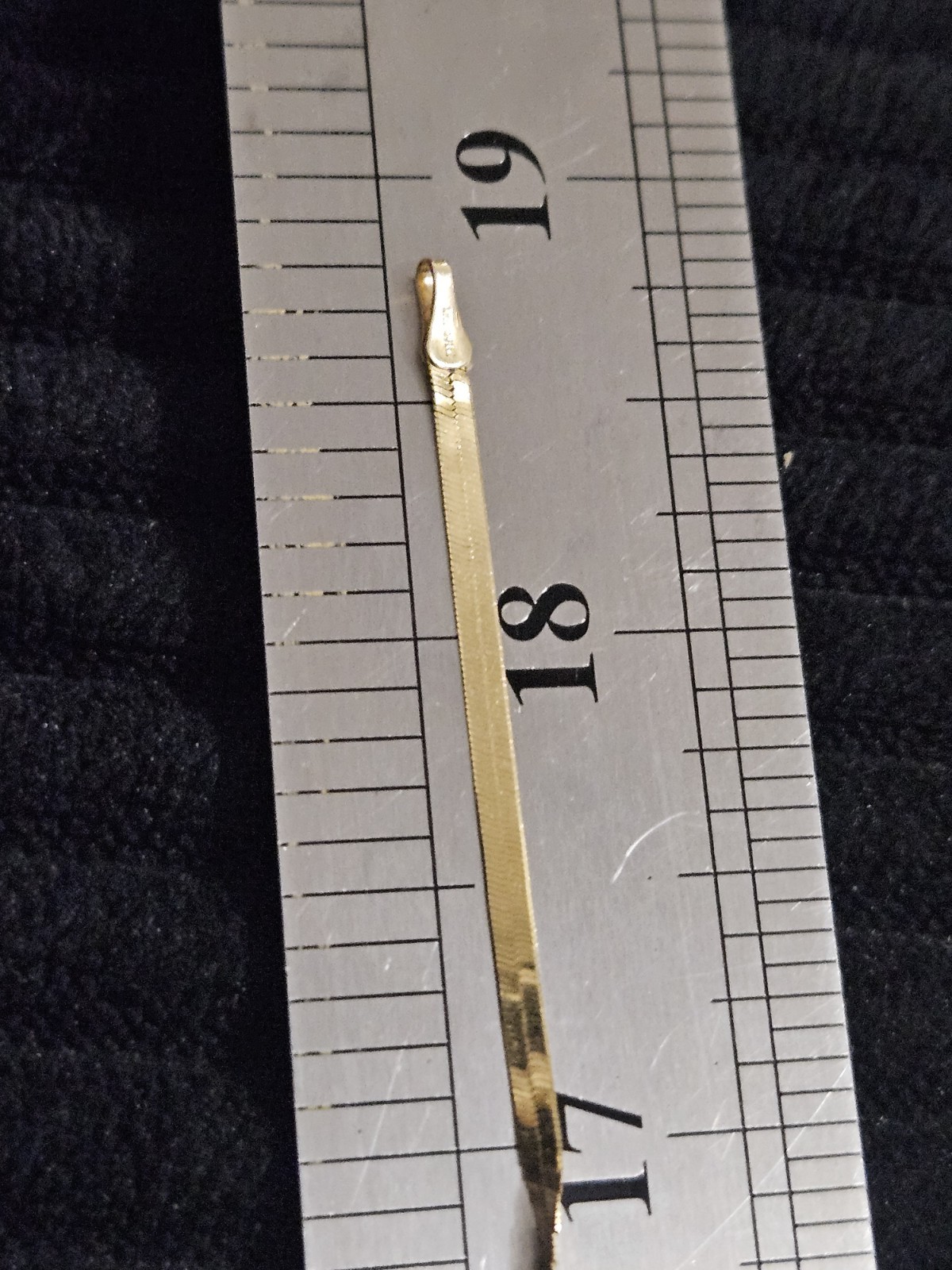 14k Solid Gold Herringbone Necklace Bracelet Yell… - image 9