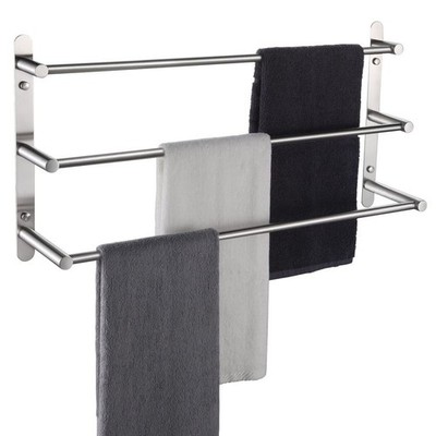  3-Tiers Ladder Bath Towel Rack Wall Mount Stainless Steel  Brushed Nickel 24''