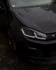 Coppia fari fanali anteriori LED fondo nero per VW Golf VI 6 2008-2012