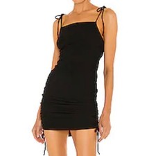 B.B. Dakota Steve Madden Little Black Cinched Mini Dress L  Adjustable Ruched