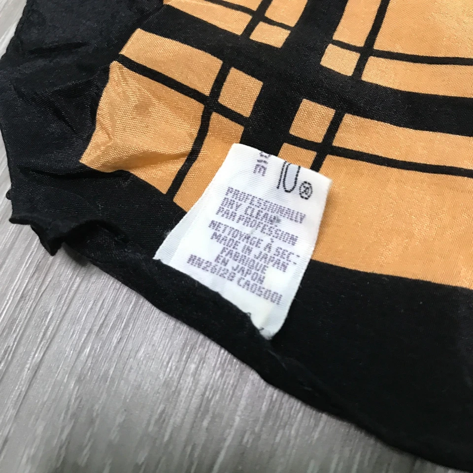 Echo Womens Scarf Silk Brown Check Chiffon Lightweight Hand Rolled Hem - Image 3 of 4