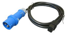 NEW Newlec NLAMT002 240V 16A M Ceeform Blue Plug To Volex 39M5388 C19 F Cable