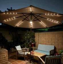 11 Ft Umbrella With Solar LED Light