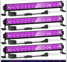 4 Pack LED 42W Black Lights, Blacklight Bars with Plug Switch 6ft Cord, Light Up