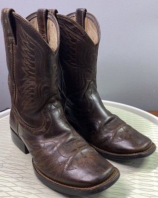 ARIAT Honor Girls Western Cowgirl Leather Cowboy Rodeo Riding Boots Brown Sz.4