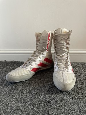Adidas Box Hog 4 Boxstiefel Erwachsene Schuhe Herren Sneaker UK 9 weiß