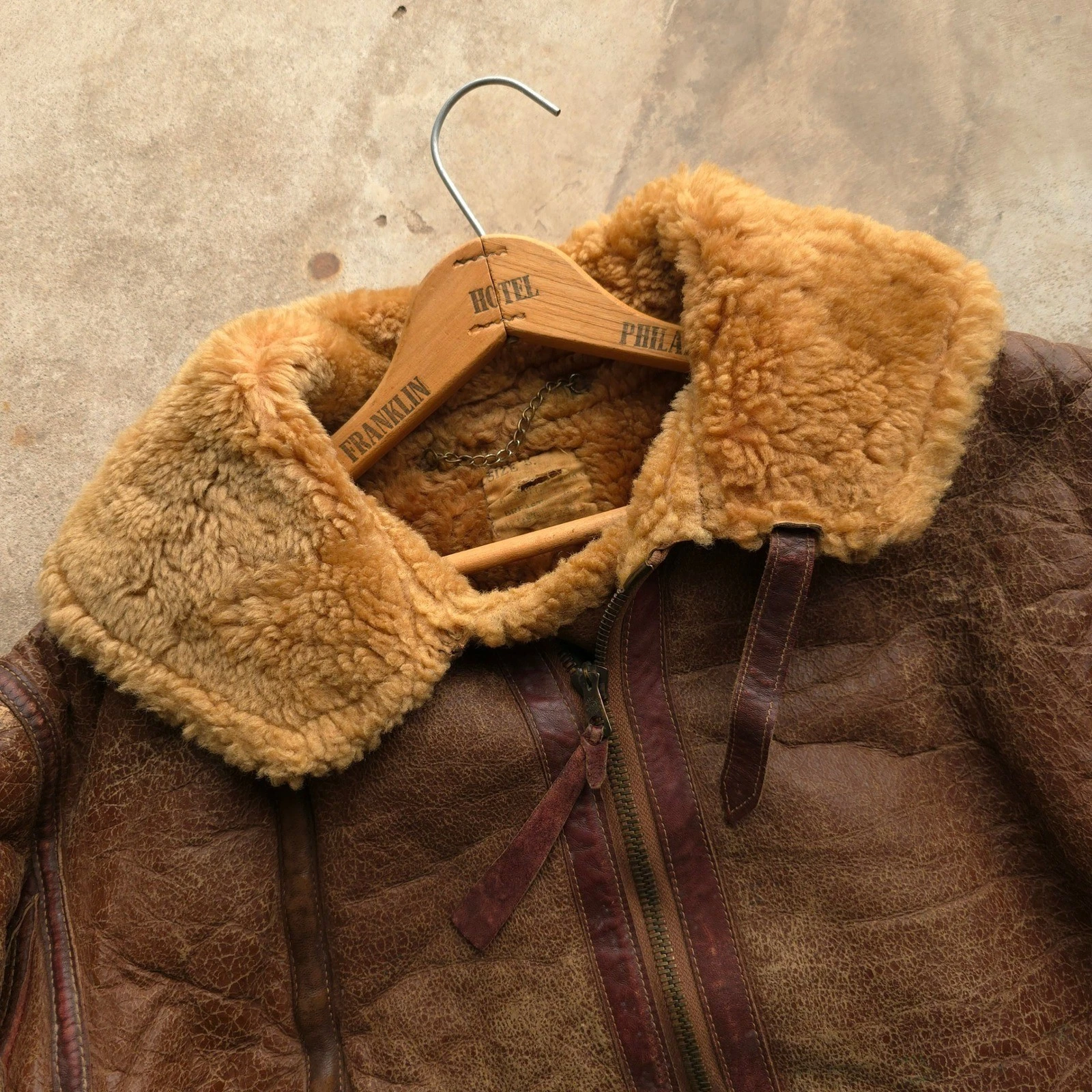 Vintage 1930s Brown Irvin Flight Jacket 40 WW2 RAF Shearling Sheepskin image 12