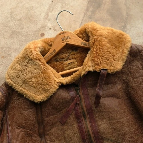 Vintage 1930s Brown Irvin Flight Jacket 40 WW2 RAF Shearling Sheepskin image 12