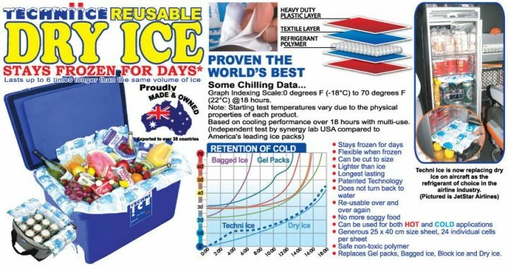 Techni Ice Heavy Duty Reusable Dry Ice/Gel packs (6 packs) - Australian Made - image 2 of 3