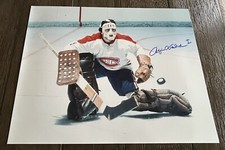 ROGIE VACHON Big SAVE In NET Auto SIGNED 11x14 Photo CANADIENS HOF GOALIE