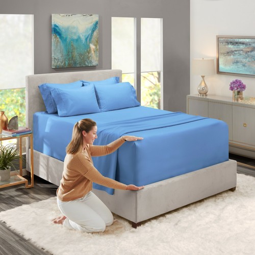 Juego de sábanas 6 piezas - Sábanas extra profundas de lujo para hotel, 39 colores, 16"- 24" de profundidad - Imagen 186 de 312