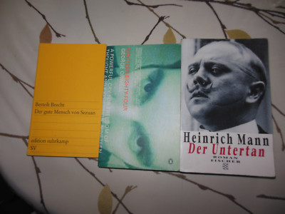 3 Bücher  ''Der Untertan'', Der gute Mensch v. Sezun'', ''Nineteen Eighty-Four''