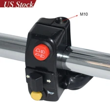 Motorcycle 7/8'' Handlebar Horn Turn Signal Light Beam Switch w/ M10 Screw Hole