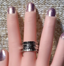 ARTISAN CRAFTED SPINNER BAND RING - SIZE 6 - STERLING SILVER- 4.69 GRAMS