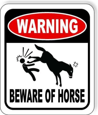 WARNING BEWARE OF HORSE Aluminum composite outdoor sign long-lasting | eBay