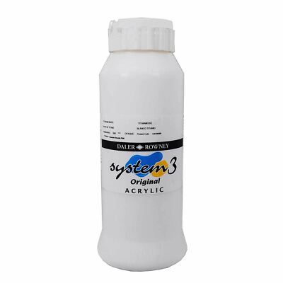 Daler Rowney System 3 Acrylfarbe 1 Liter (009 Titanweiß)
