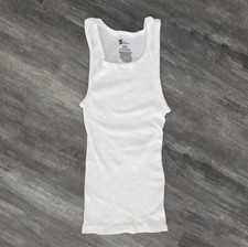 White Ribbed HANES Classic Tank
