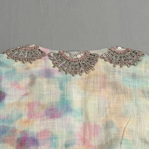Soft Surroundings Bazille Tunic Top Womens Small S Pastel Tie Dye Beaded Sequin - Picture 22 of 24