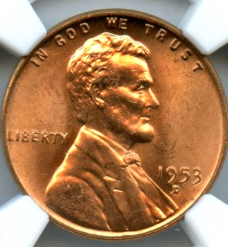 1953-D Lincoln Cent, NGC MS66RD