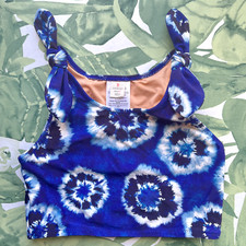 J.CREW FACTORY CREWCUTS NWT Girls' Blue Tie-Shoulder Swim Top sz 6-7 BY071