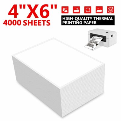 Bulk Pack Of 4000 4x6 Fanfold Direct Thermal Shipping Labels
